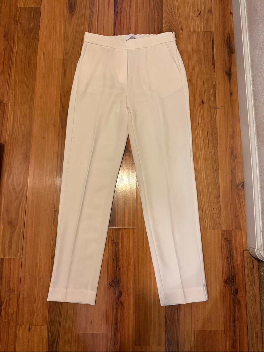 Mango Cream High-Waist Tailored Trousers